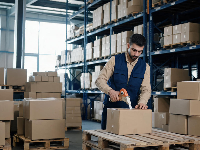 Warehouse loading and shipping — export containers being prepared at Chinese port